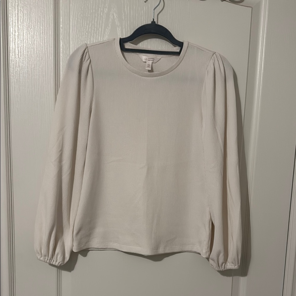 Lauren Conrad Cream Long Sleeve Top
